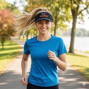 Dunkin New England Patriots Runs On Visor Hat Sun Hat Donuts NFL Golf Black